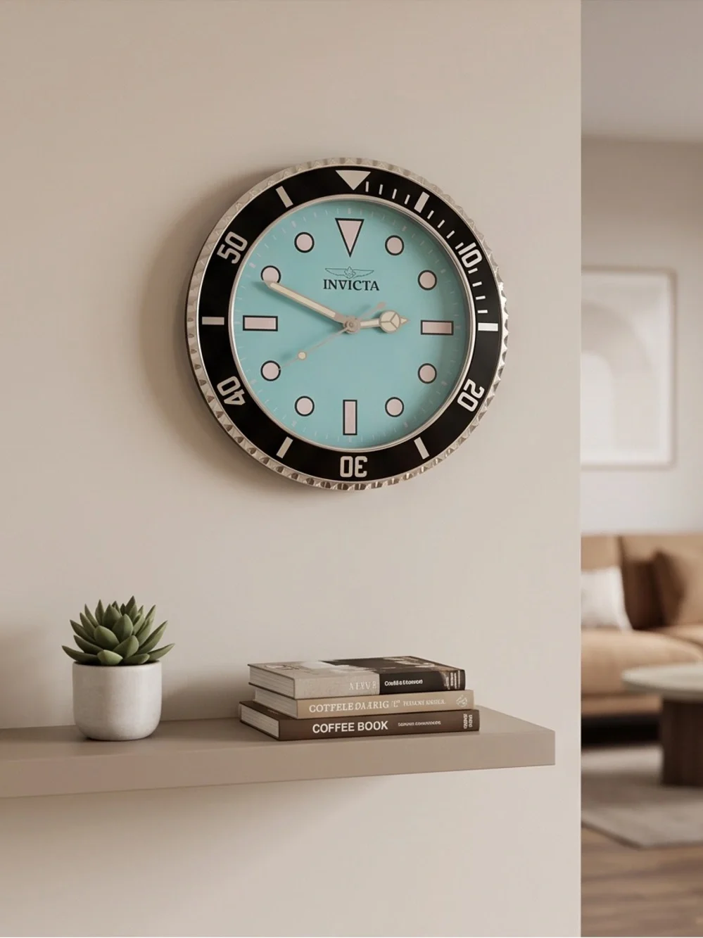 Invicta Tiffany Blue and Black Pro Diver Wall Clock